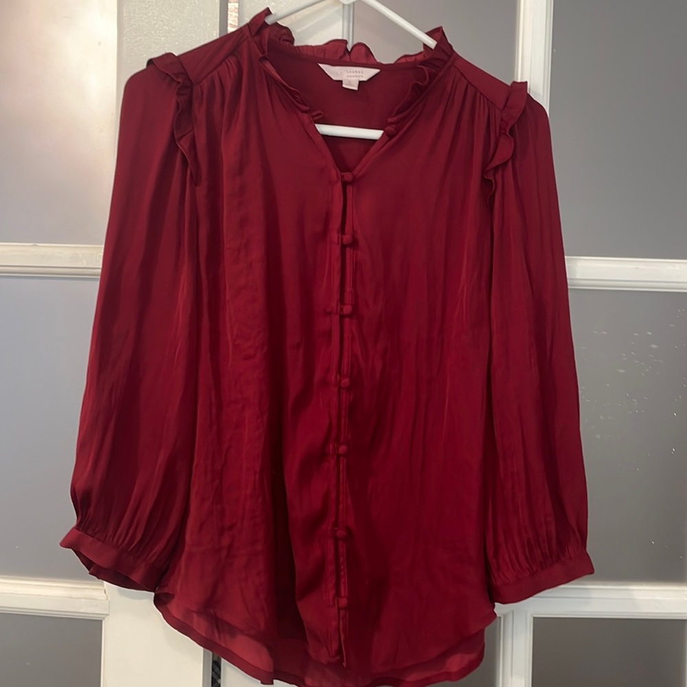 Lauren Conrad Silk Red Blouse
